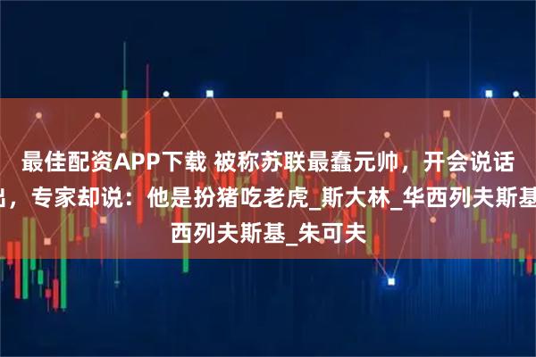 最佳配资APP下载 被称苏联最蠢元帅，开会说话漏洞百出，专家却说：他是扮猪吃老虎_斯大林_华西列夫斯基_朱可夫